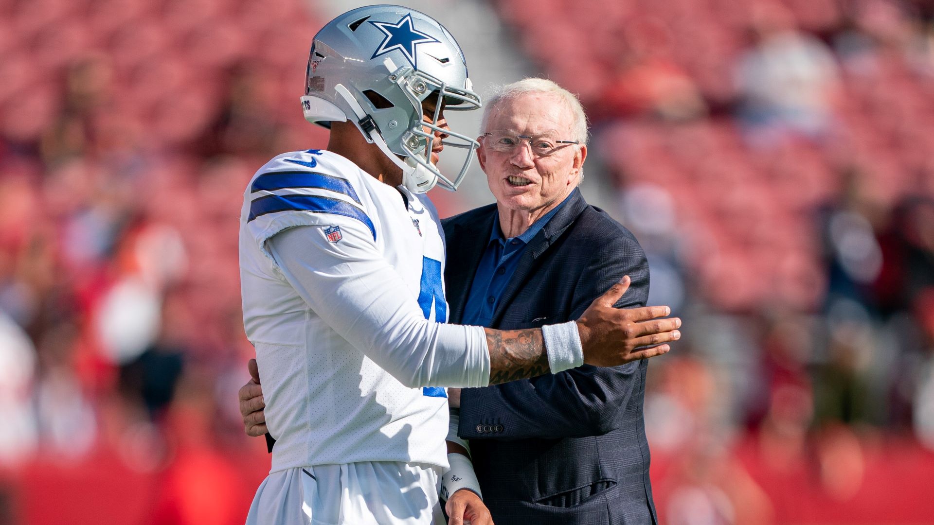 Dallas Cowboys quarterback Dak Prescott and owner Jerry Jones