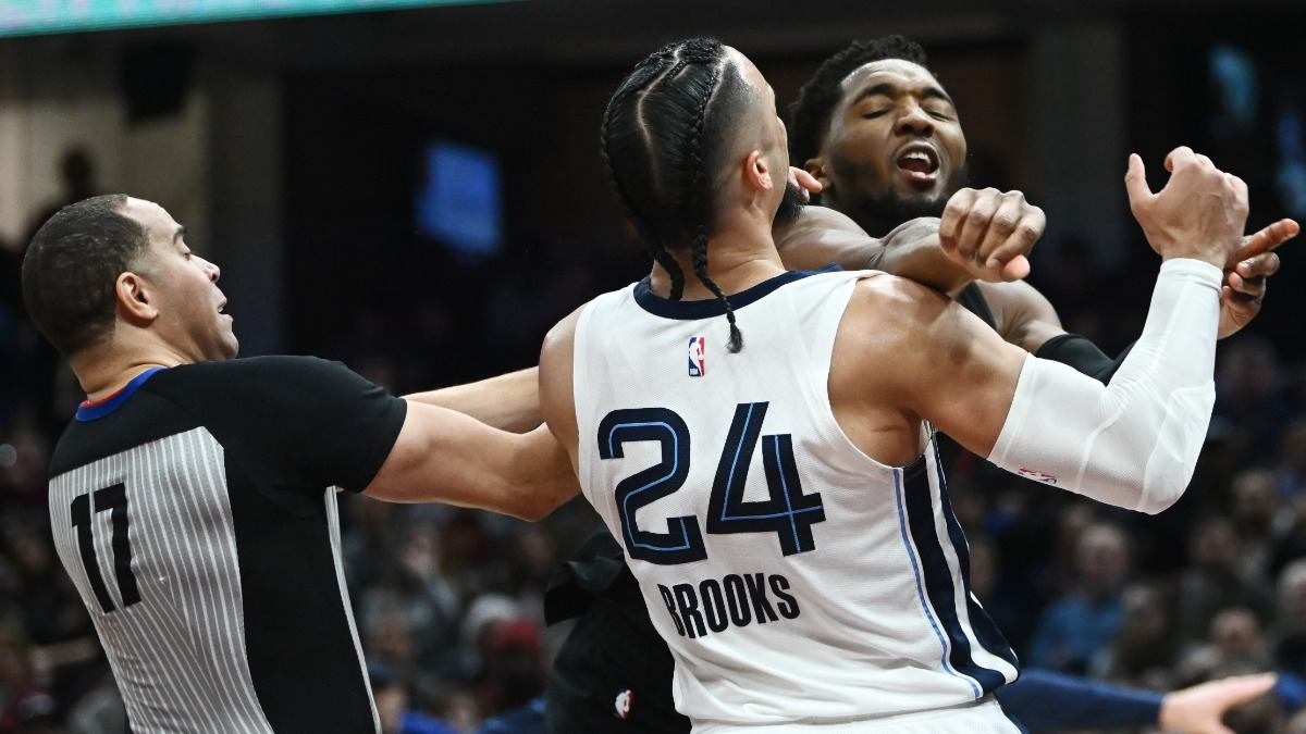 Memphis Grizzlies forward Dillon Brooks and Cleveland Cavaliers guard Donovan Mitchell