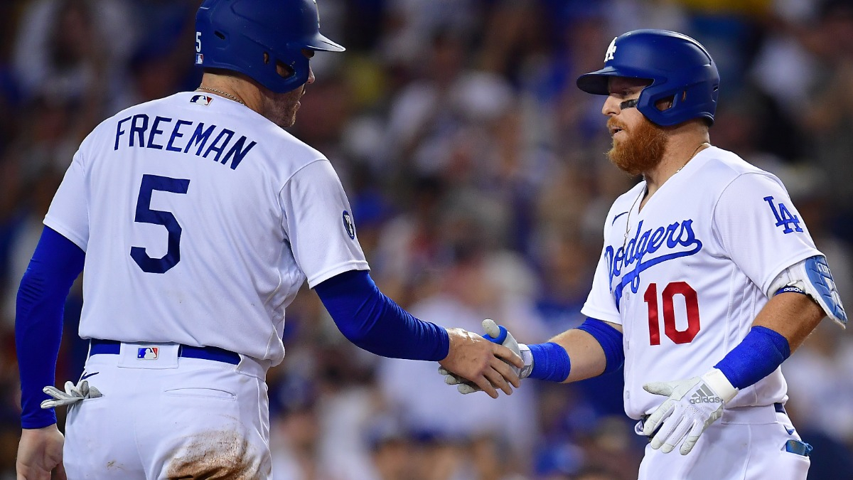 Los Angeles Dodgers first baseman Freddie Freeman and Boston Red Sox infielder Justin Turner