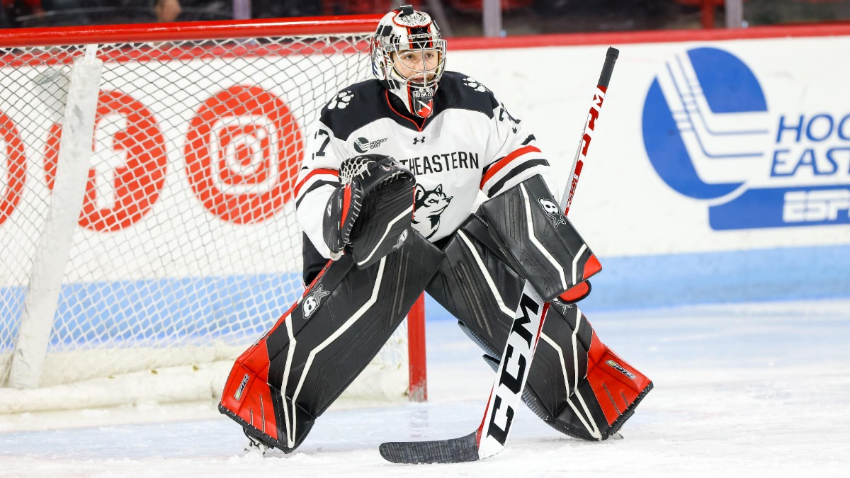Northeastern University goalie Gwyneth Philips