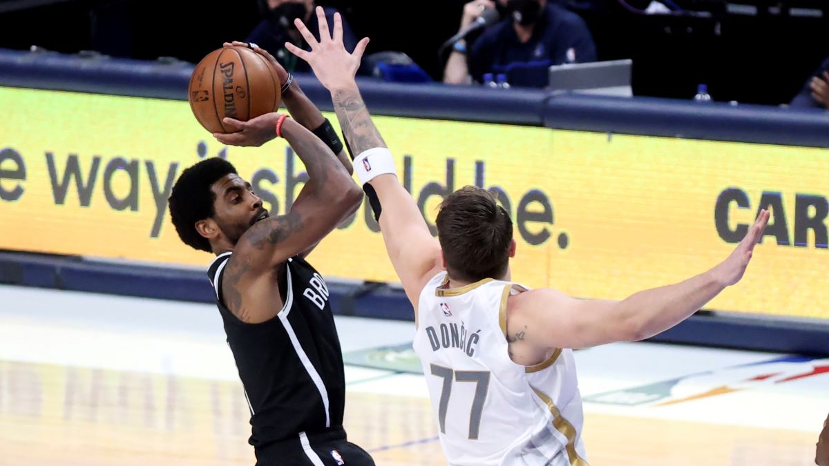 Dallas Mavericks guard Kyrie Irving and Luka Doncic