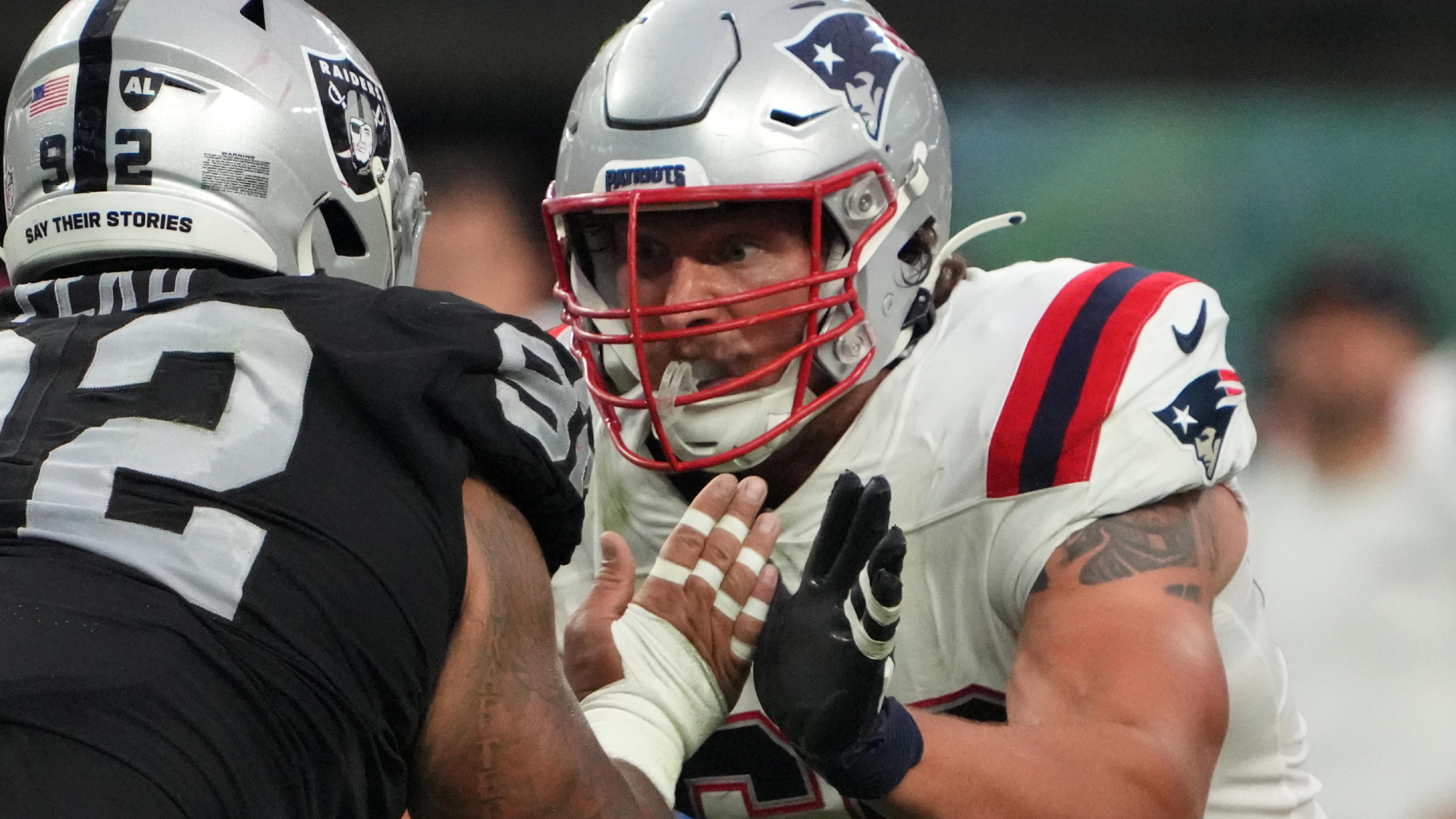 New England Patriots guard Cole Strange