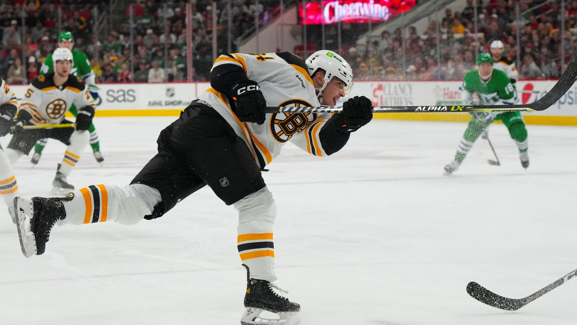 Boston Bruins forward Jakub Lauko