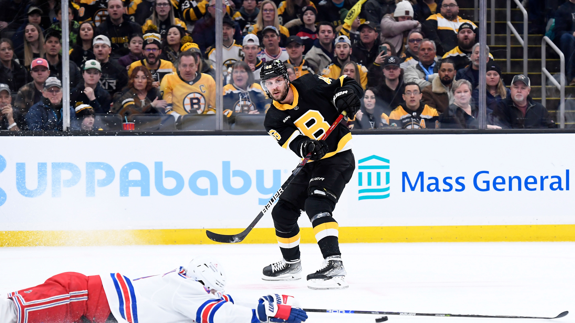 Boston Bruins center David Krejci, New York Rangers defenseman Adam Fox