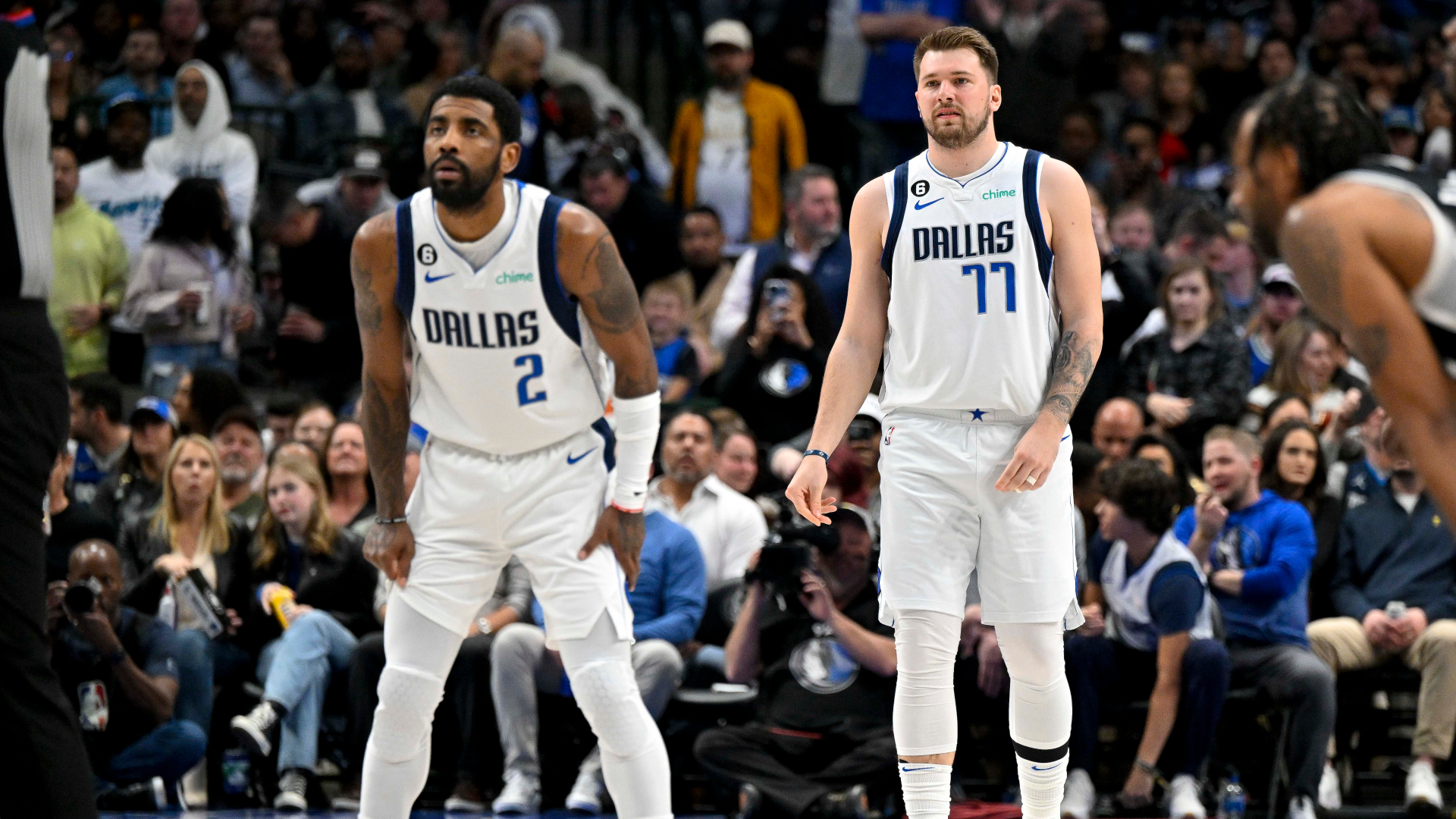 Dallas Mavericks guards Kyrie Irving and Luka Doncic