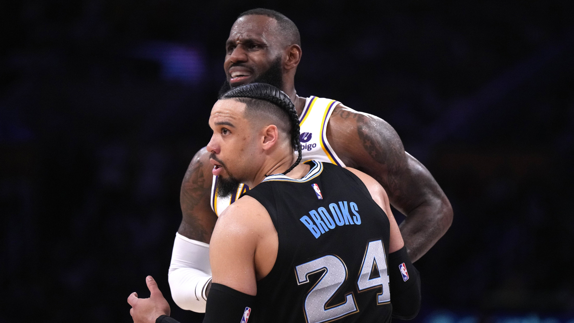 Los Angeles Lakers forward LeBron James and Memphis Grizzlies wing Dillon Brooks