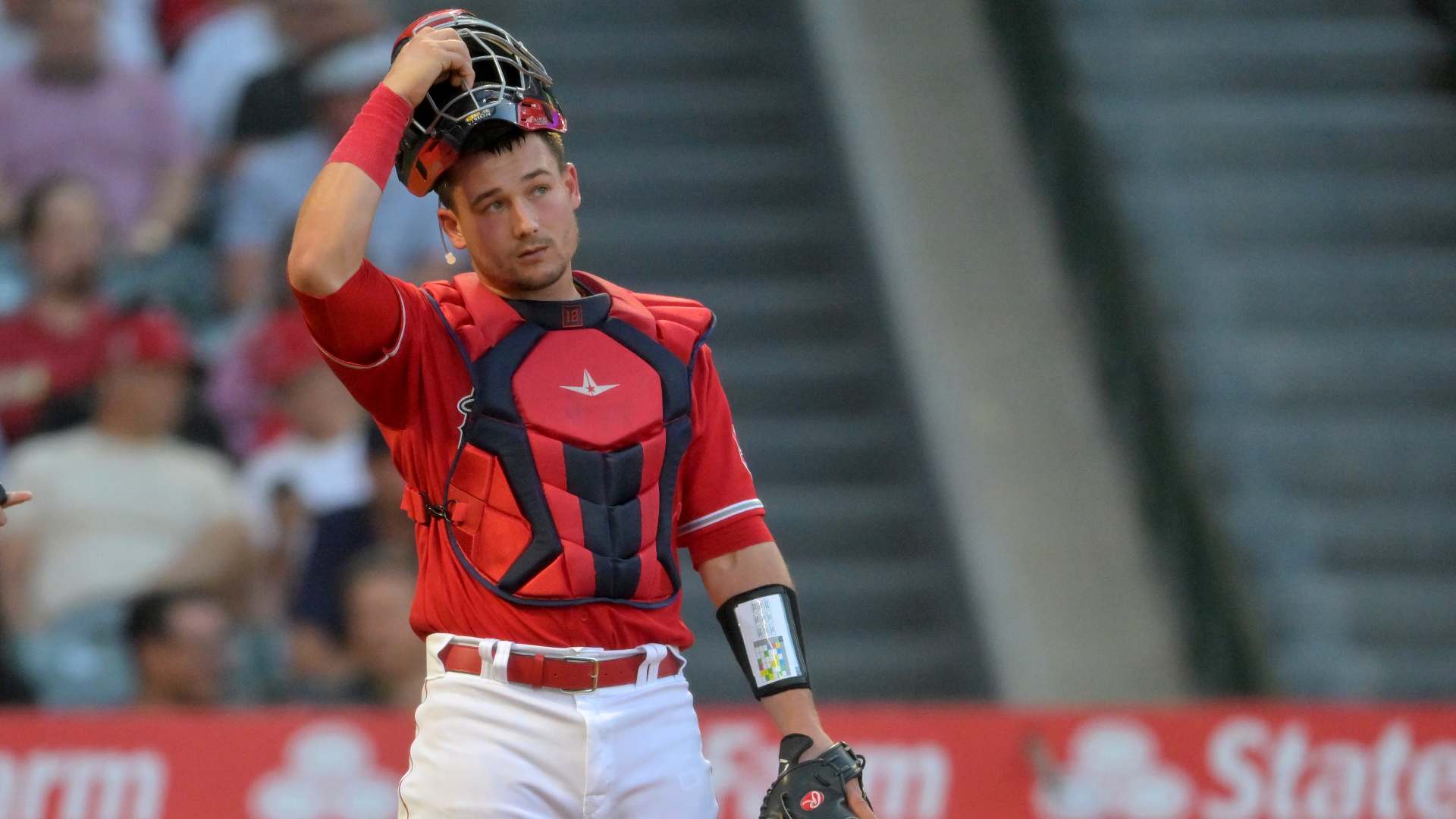 Los Angeles Angels catcher Matt Thaiss