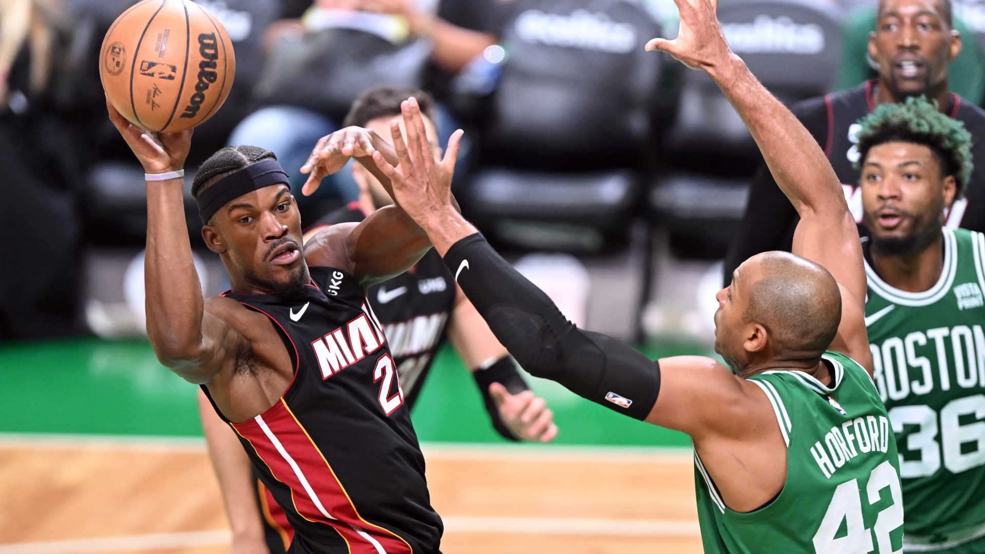 Miami Heat forward Jimmy Butler, Boston Celtics center Al Horford
