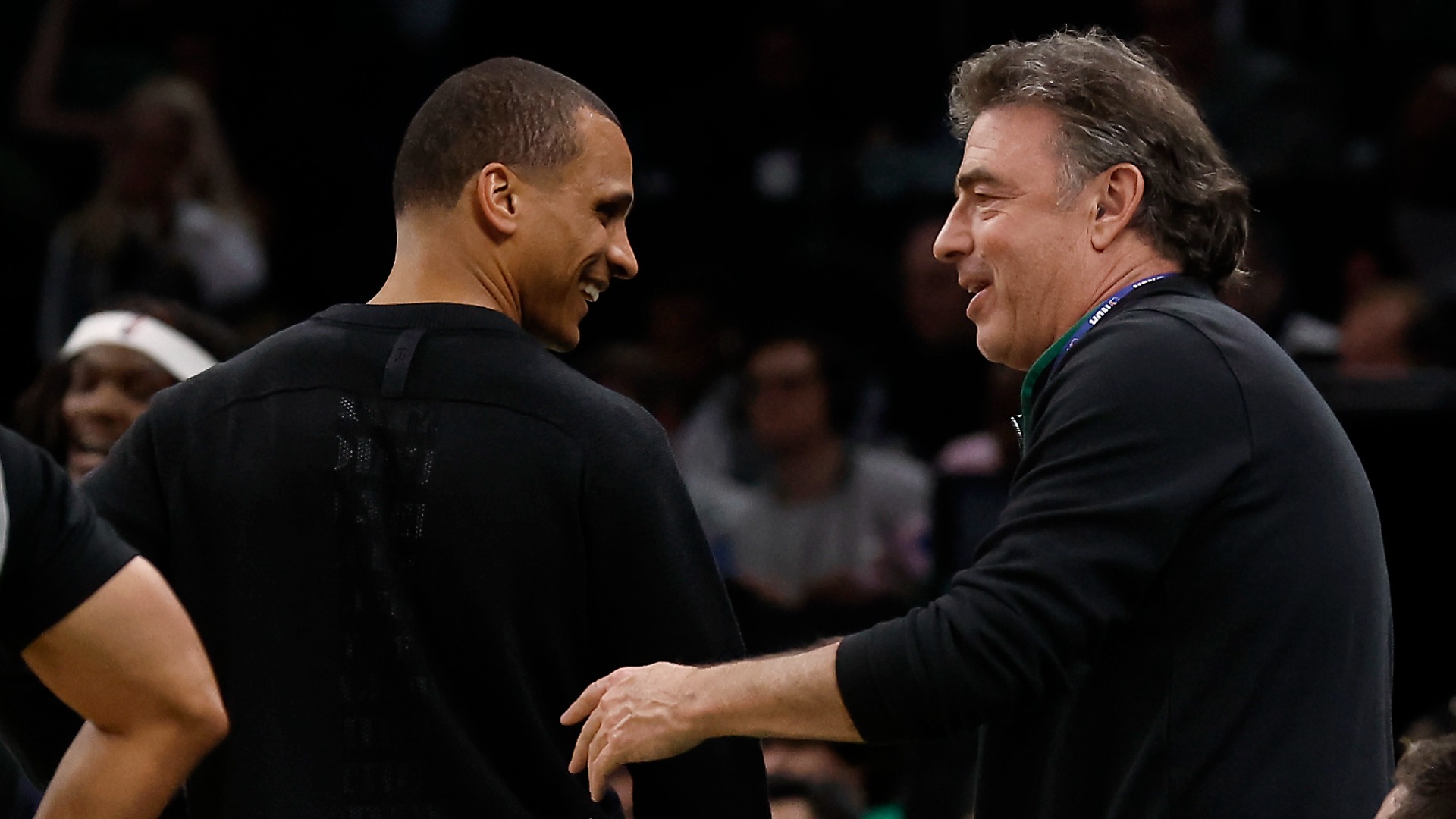 Boston Celtics head coach Joe Mazzulla, owner Wyc Grousbeck