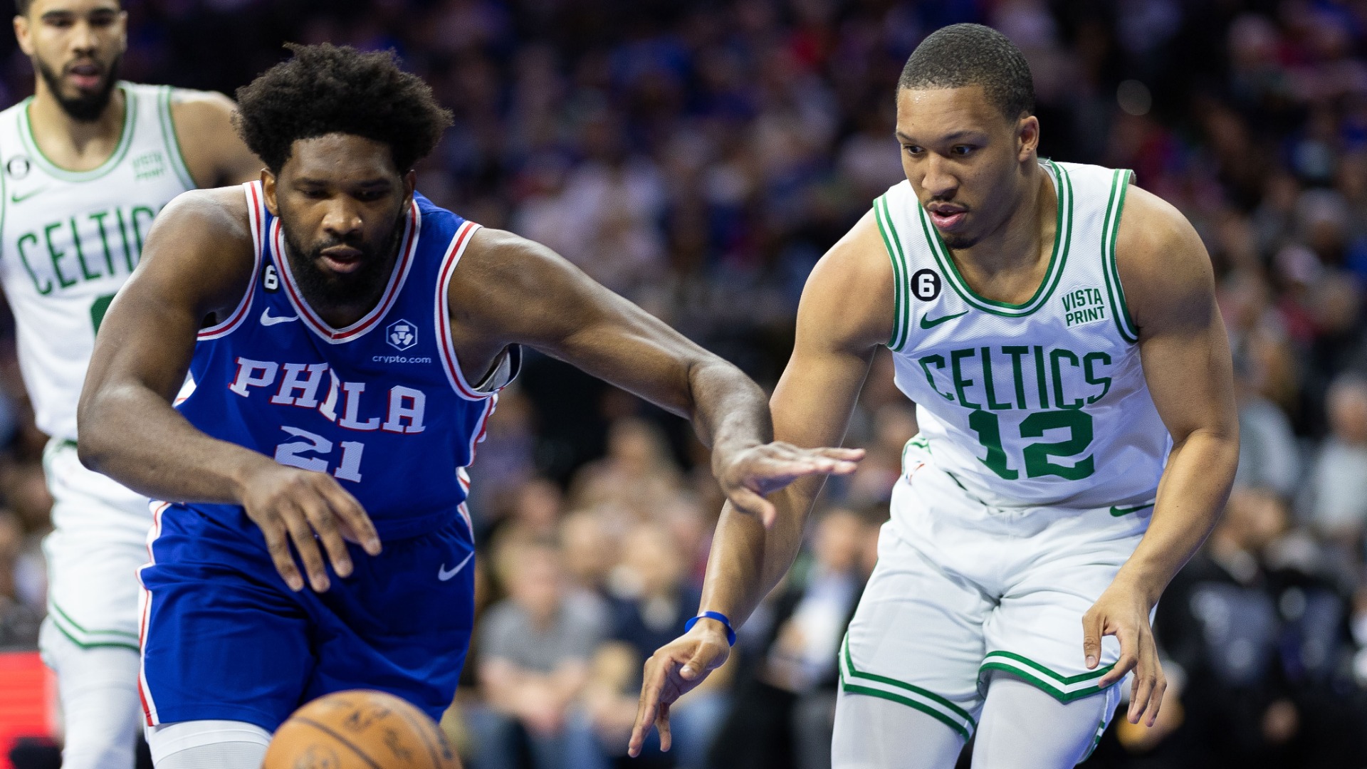 Philadelphia 76ers center Joel Embiid, Boston Celtics forward Grant Williams