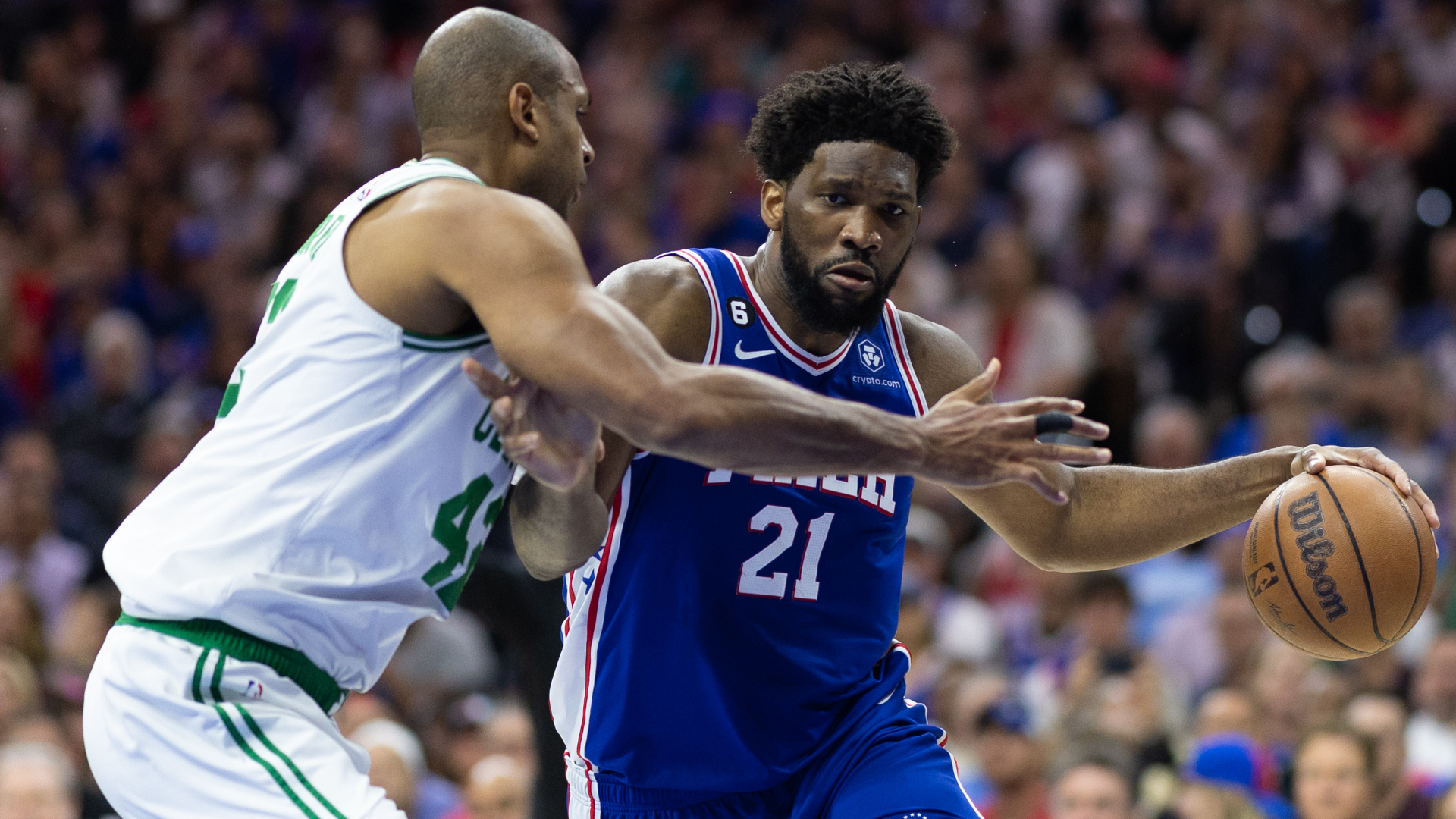 Boston Celtics center Al Horford, Philadelphia 76ers center Joel Embiid
