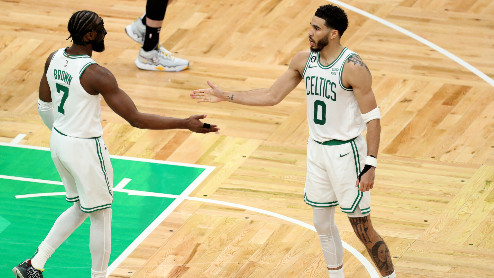 Boston Celtics guard Jaylen Brown, forward Jayson Tatum