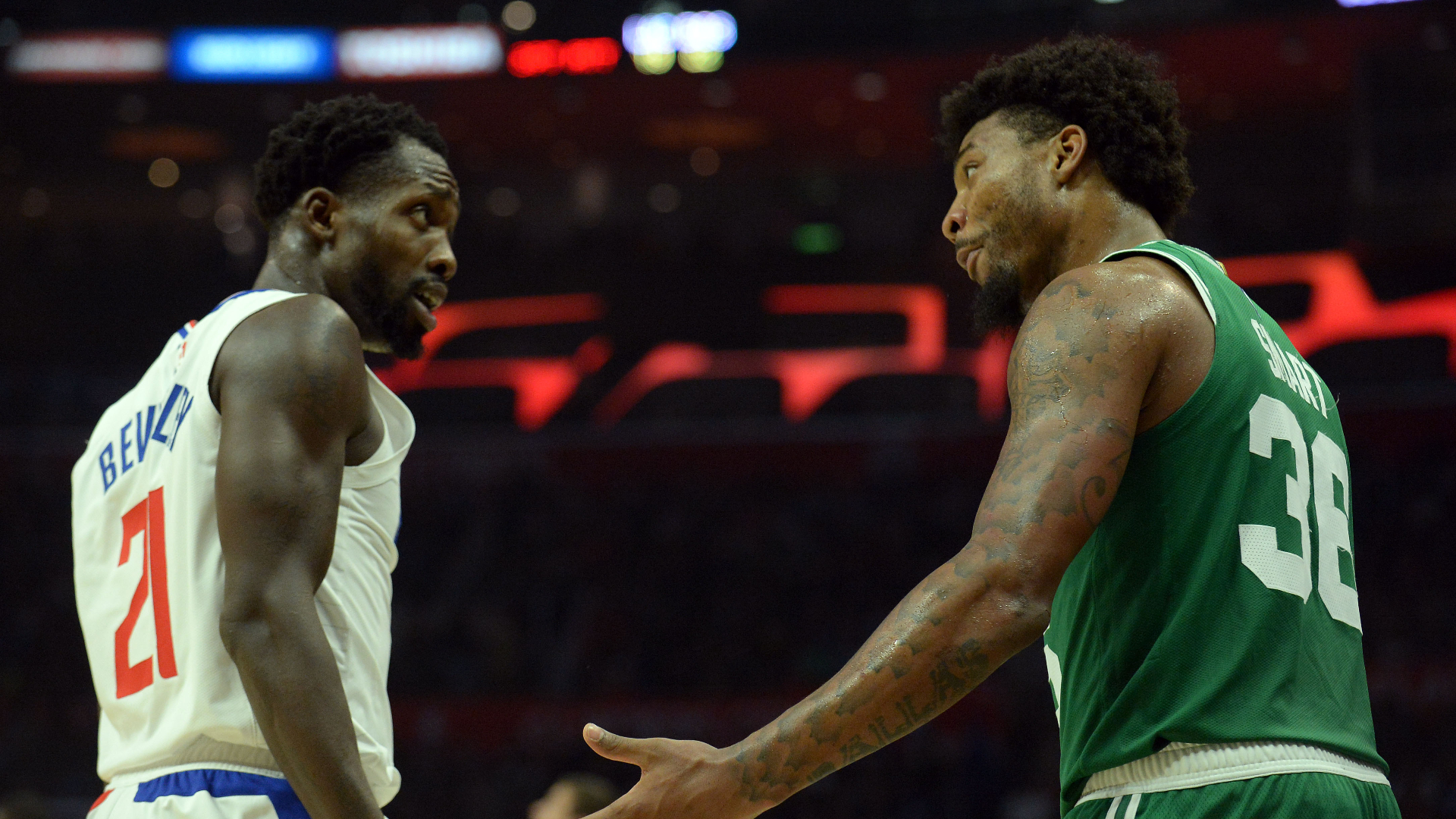 NBA free agent Patrick Beverley, Memphis Grizzlies guard Marcus Smart