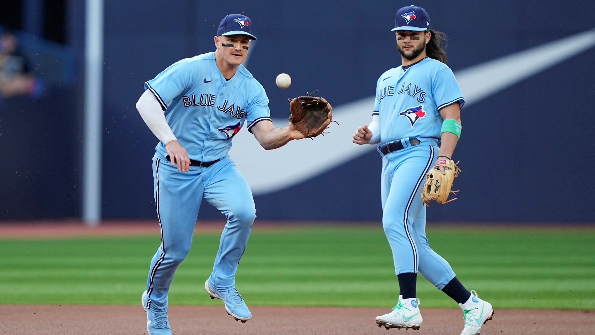 Toronto Blue Jays infielders Bo Bichette and Matt Chapman