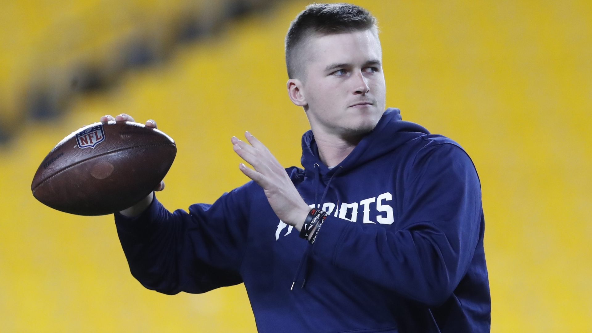 New England Patriots quarterback Bailey Zappe