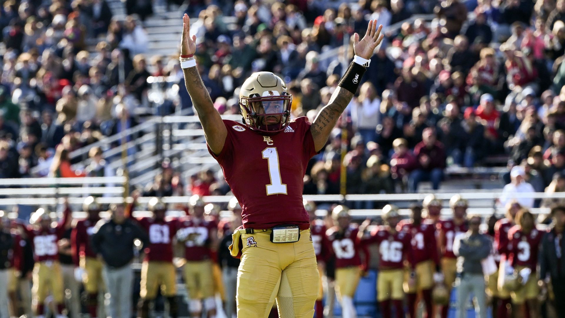 Boston College Eagles quarterback Thomas Castellanos
