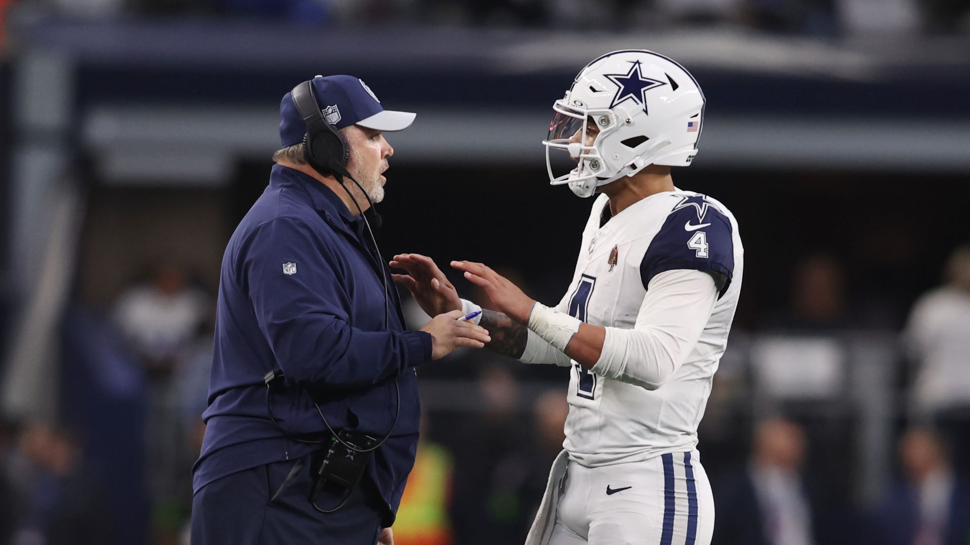 Dallas Cowboys quarterback Dak Prescott and coach Mike McCarthy