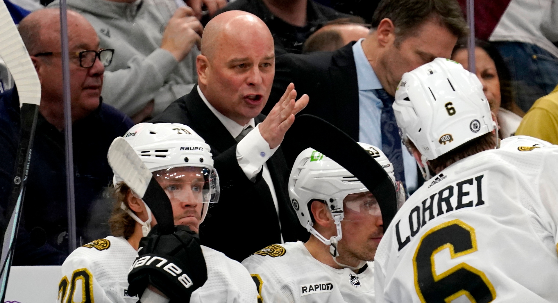 Boston Bruins head coach Jim Montgomery