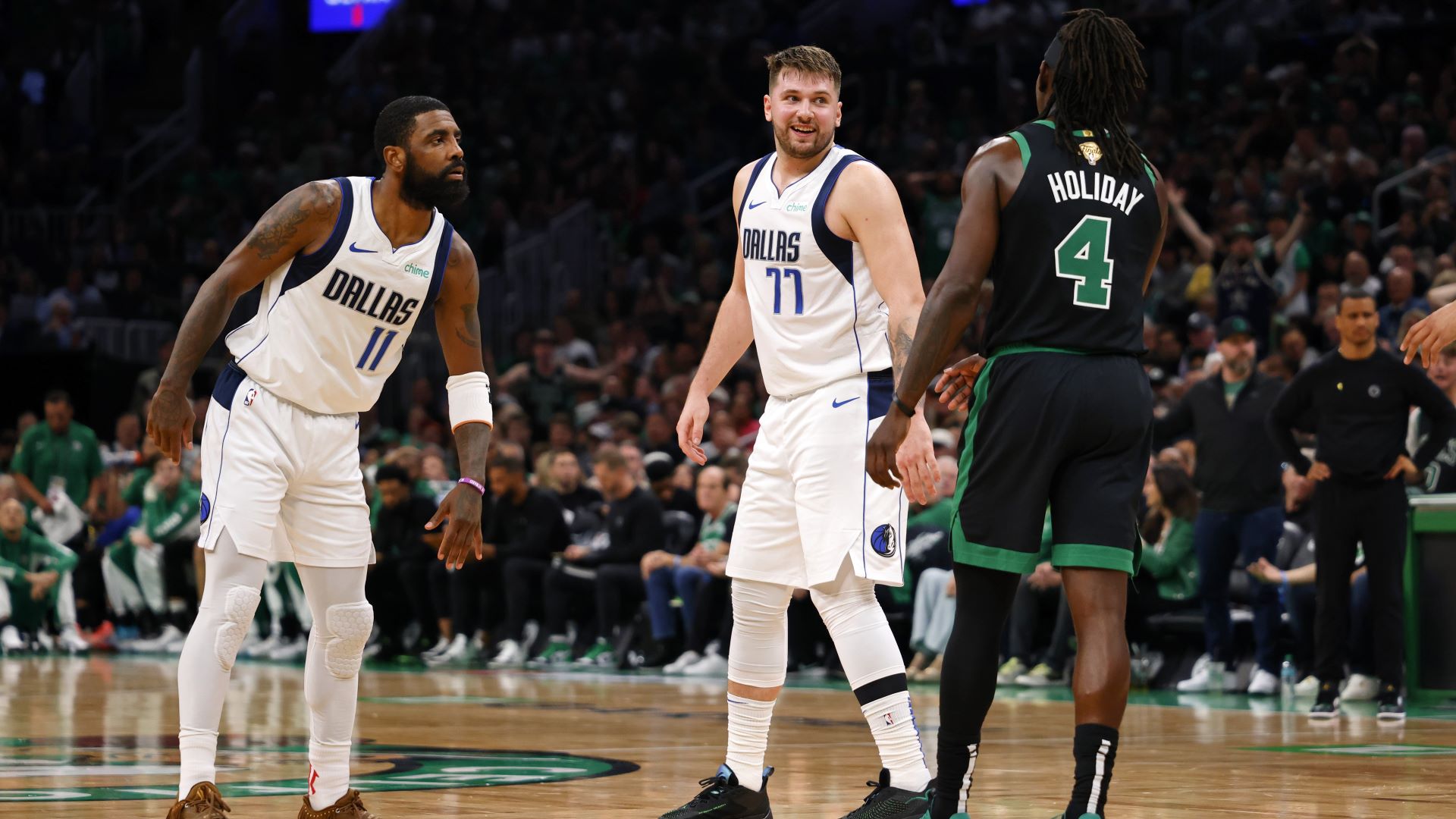 Dallas Mavericks guards Kyrie Irving and Luka Doncic