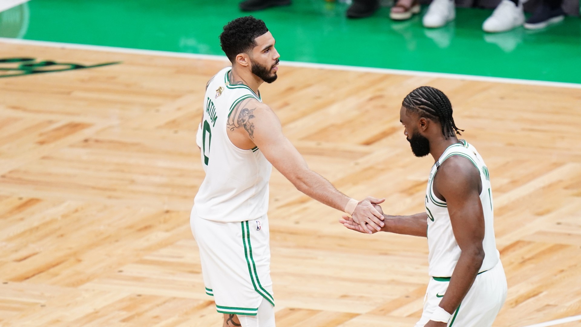 Boston Celtics guard Jaylen Brown, forward Jayson Tatum