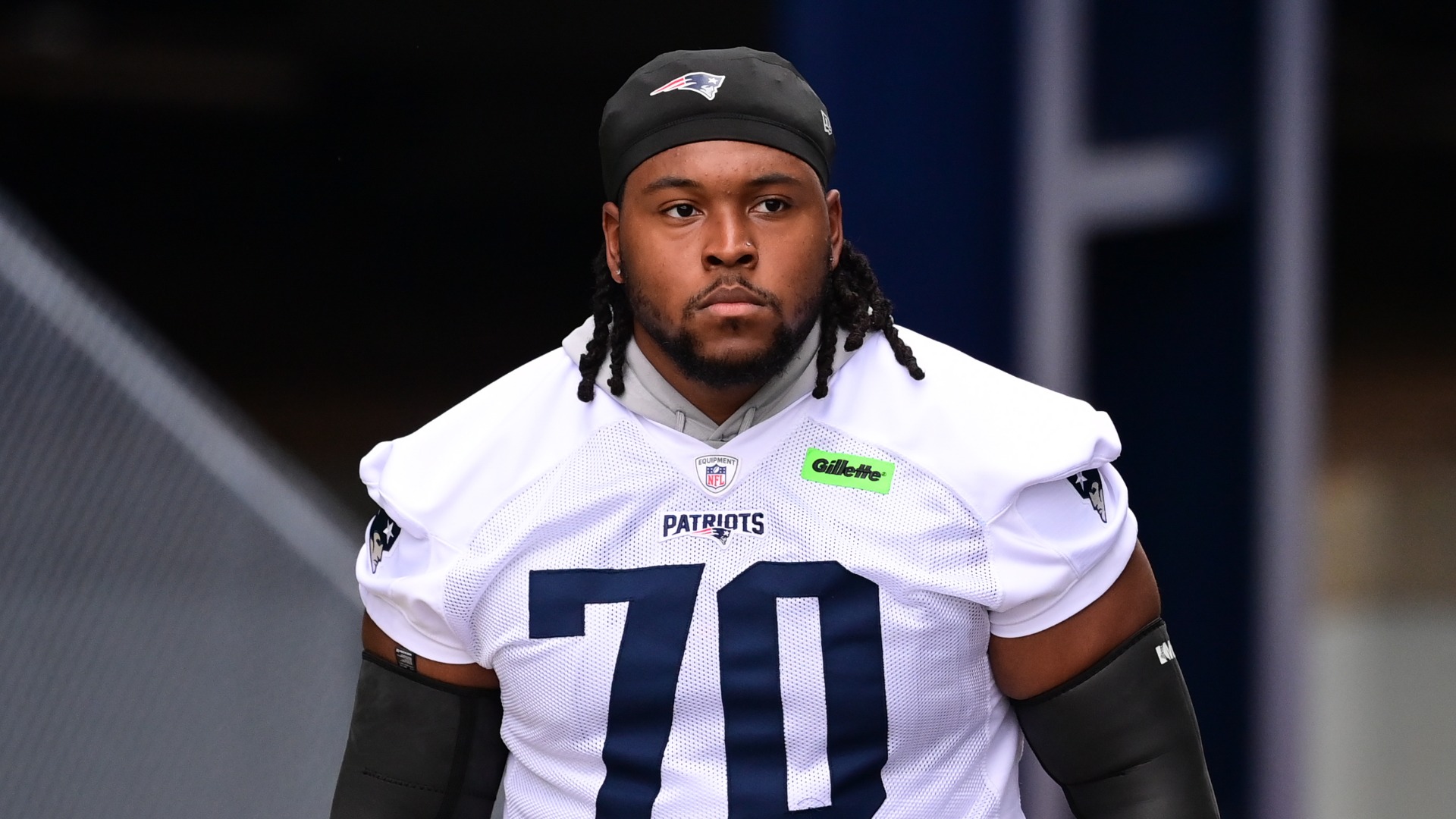 New England Patriots offensive tackle Caedan Wallace
