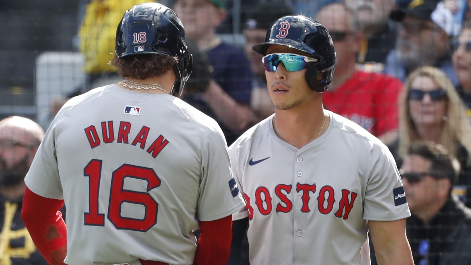 Boston Red Sox outfielders Jarren Duran and Rob Refsnyder