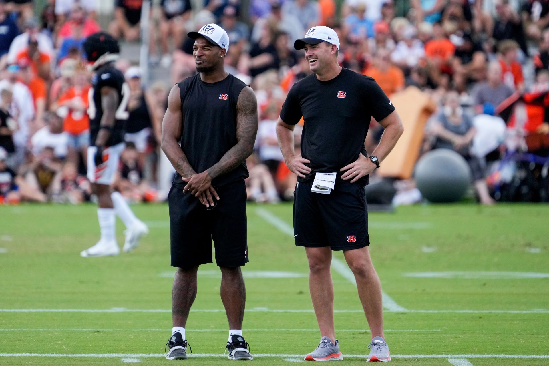 Cincinnati Bengals wide receiver Ja'Marr Chase and head coach Zac Taylor