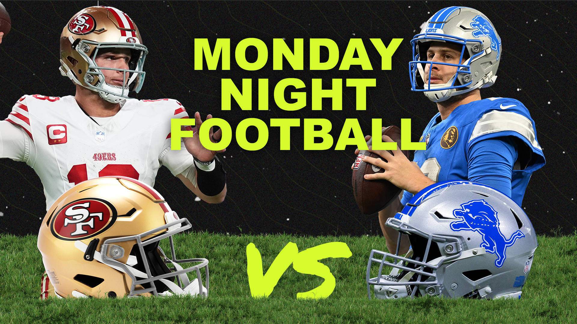 Detroit Lions quarterback Jared Goff and San Fransisco 49ers quarterback Brock Purdy