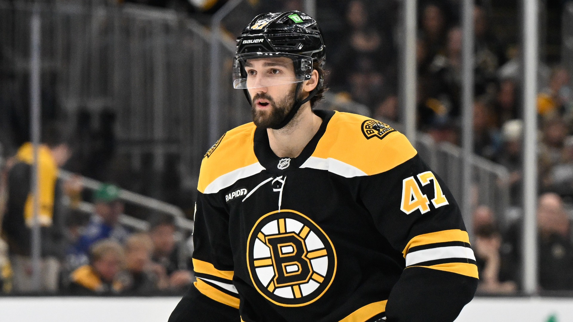 Boston Bruins forward Mark Kastelic