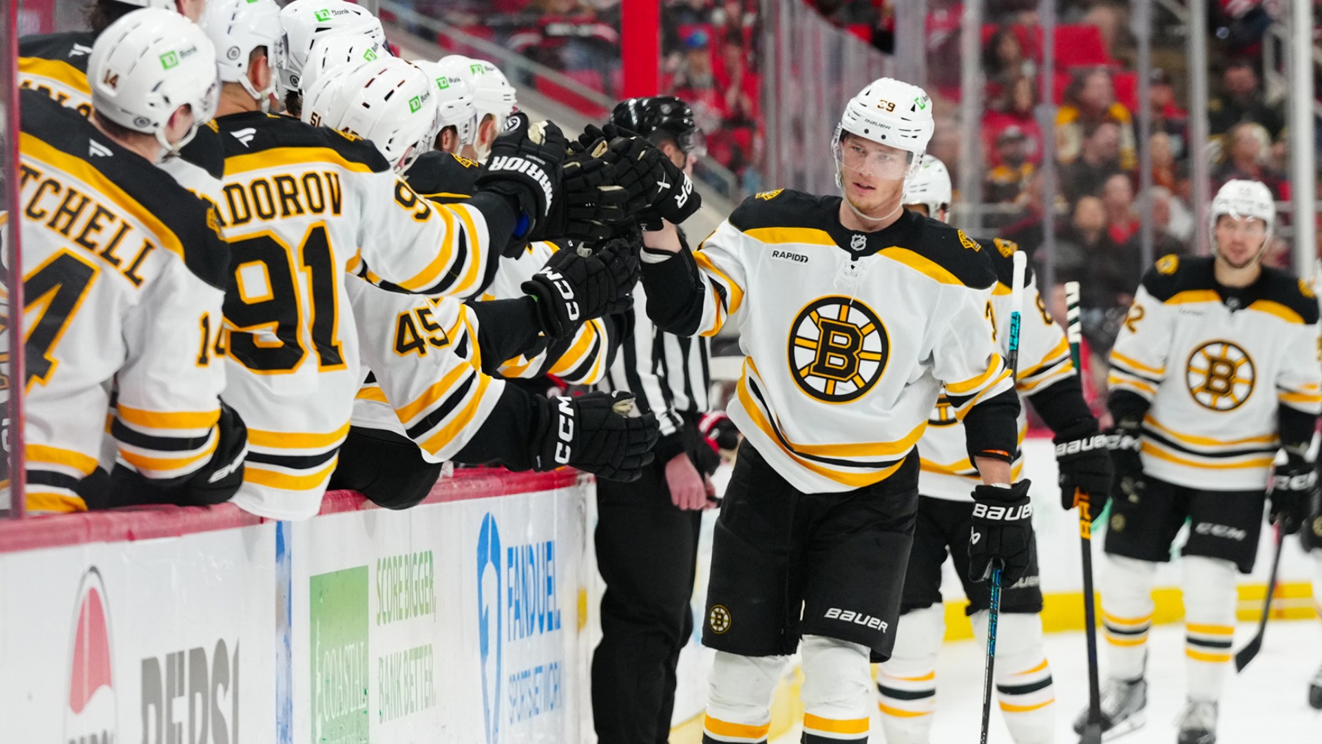 Boston Bruins forward Morgan Geekie